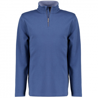 Sweatshirt mit Stehkragen und Half-Zip blau_10705 | 3XL