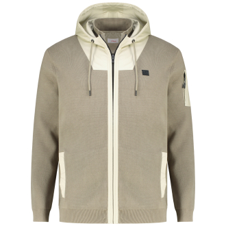 Strickjacke mit Kapuze grün_7906 | 3XL