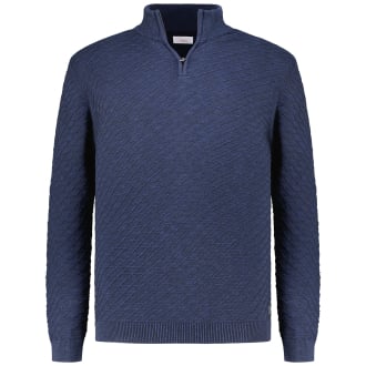 Strickpullover mit Rauten-Struktur blau_59X0 | 3XL