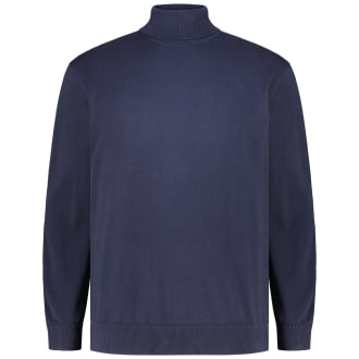 Feinstrickpullover mit Rollkragen blau_5978 | 3XL