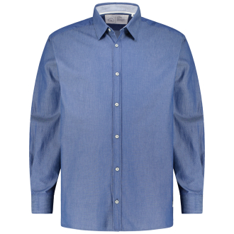 Freizeithemd aus Baumwolle blau_58K4 | 3XL