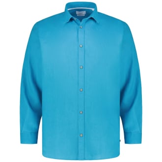 Freizeithemd aus Leinen türkis_6259 | 3XL