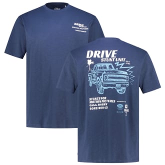 T-Shirt mit Print auf Vorder-und Rückseite blau_58D2 | 3XL