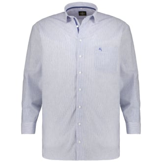 Trachtenhemd aus Leinen-Mischung hellblau/weiß_49/4220 | 5XL