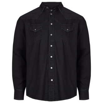 Jeanshemd aus reiner Baumwolle schwarz_097 | 3XL