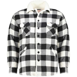 Gefütterte Hemdjacke im Holzfäller-Stil schwarz/weiß_WEIß | 5XL