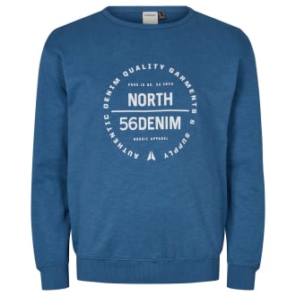 Sweatshirt mit Logo-Print mittelblau_565/41 | 8XL