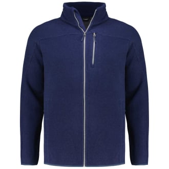 Fleecejacke in Strickoptik dunkelblau_8820 | 62