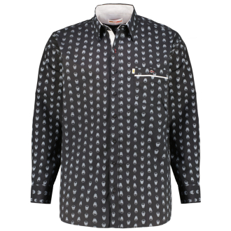 Freizeithemd mit Skull-Print schwarz_SCHWARZ | 5XL