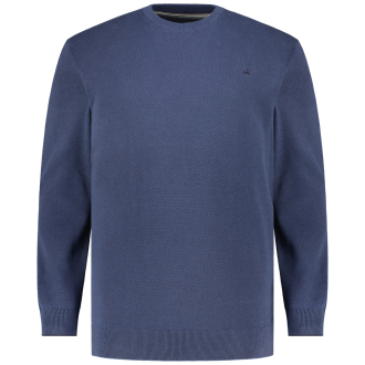 Rundhalspullover aus Baumwolle mittelblau_448 | 3XL