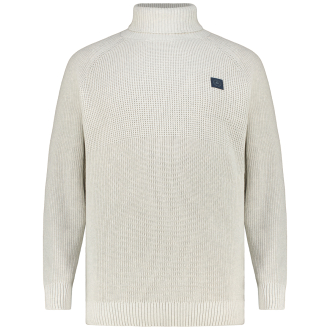 Strickpullover mit Rollkragen weiß_101 | 4XL