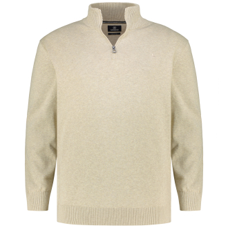 Strickpullover mit Troyer-Kragen beige_125 | 6XL