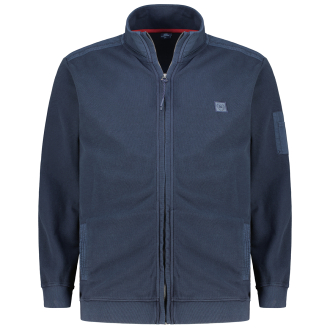 Sweatjacke im Material-Mix blau_485 | 3XL