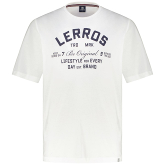 T-Shirt mit Label-Print weiß_103 | 3XL