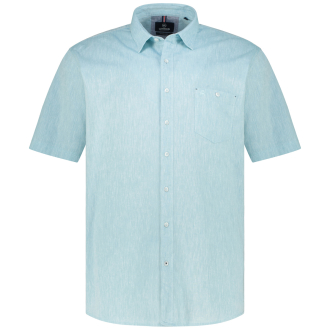 Freizeithemd mit Leinen türkis_456 | 3XL
