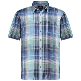 Freizeithemd mit Leinen türkis_456 | 3XL
