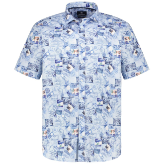 Freizeithemd mit Elasthan blau_435 | 3XL