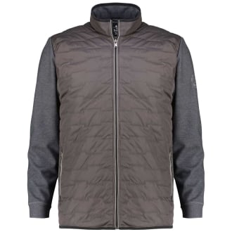 Sweatjacke mit Steppeinsatz grau_102 | 3XL