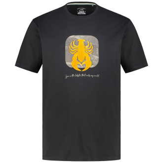 T-Shirt mit Flockprint schwarz_100 | 3XL