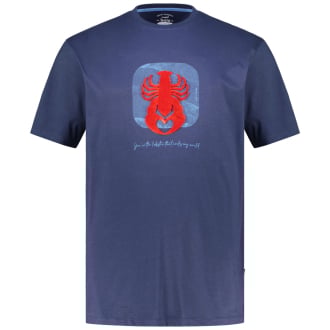 T-Shirt mit Flockprint marine_609 | 3XL