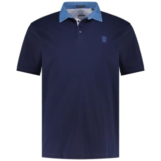 Poloshirt mit Jeanskragen marine_609 | 3XL