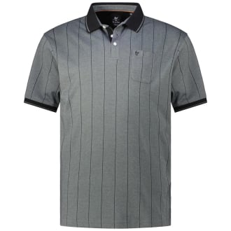 Poloshirt mit Allover-Muster schwarz_100 | 3XL
