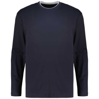 Sleepwear Longsleeve mit Viskose dunkelblau_174 | 3XL