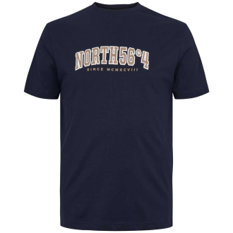 T-Shirt mit Label-Print dunkelblau_0580 | 3XL
