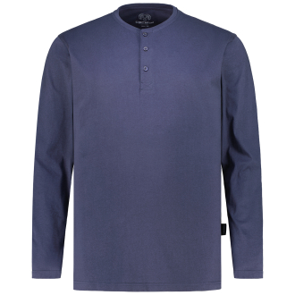 Homewear Shirt mit Serafinokragen dunkelblau_630 | 58