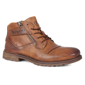 Schnürboots mit Reißverschluss cognac_6300 | 43