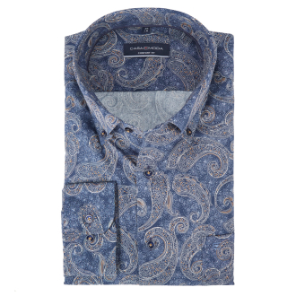 Businesshemd mit Allover-Print, langarm blau/weiß_100/4020 | 52
