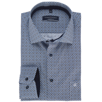 Businesshemd mit Allover-Print, langarm, bügelfrei blau_100 | 46
