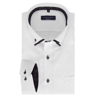Businesshemd mit Kontrastdetails, langarm, bügelfrei weiß/weiß_000 | 56