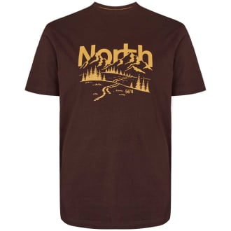 T-Shirt mit Label-Print braun_0781 | 3XL
