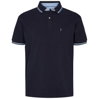 Poloshirt mit Kontrastdetails dunkelblau_0580 | 8XL