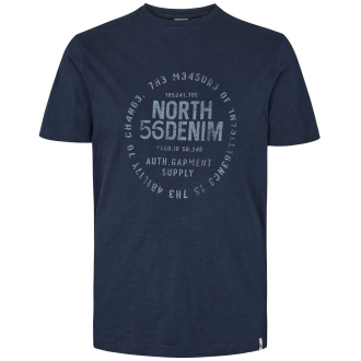 T-Shirt mit Label-Print dunkelblau_0591 | 3XL