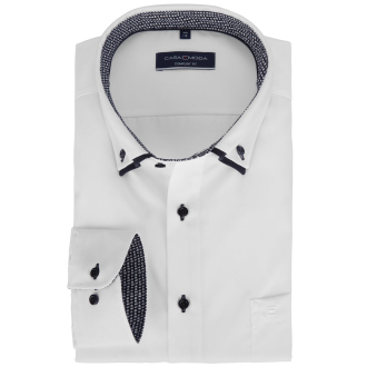 Businesshemd mit doppeltem Button-Down-Kragen, langarm, bügelfrei weiß/weiß_000 | 46