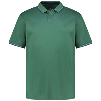 Poloshirt mit Kontrastdetails, knitterarm dunkelgrün_357 | 3XL