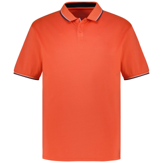Poloshirt mit Kontrastdetails, knitterarm orange_661 | 3XL