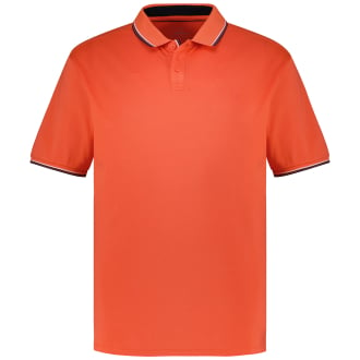 Poloshirt mit Kontrastdetails, knitterarm orange_661 | 3XL