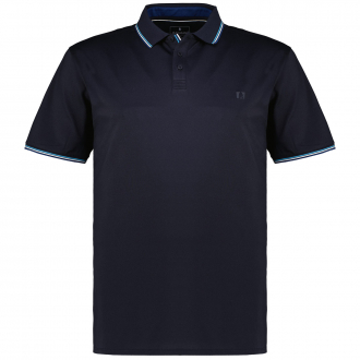 Poloshirt mit Kontrastdetails, knitterarm marine_711 | 3XL