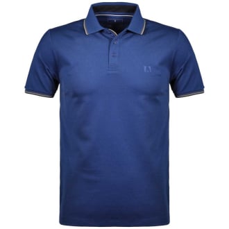 Poloshirt mit Kontrastdetails, knitterarm blau_776 | 3XL