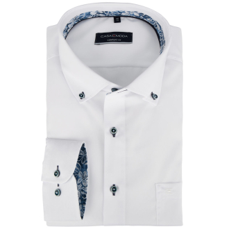 Businesshemd mit Kontrastdetails, langarm, bügelfrei weiß/weiß_000 | 46