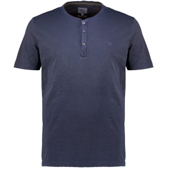 T-Shirt aus Biobaumwolle mit Serafinokragen dunkelblau_47/400 | 3XL