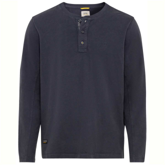 Henleyshirt mit Garment-Dye-Färbung dunkelblau_47/400 | 6XL