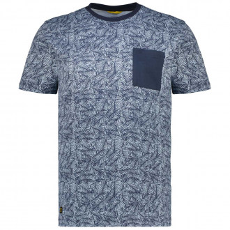 T-Shirt mit Allover-Print dunkelblau_47/400 | 3XL