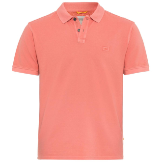 Poloshirt mit Garment-Dye-Färbung korallrot_53 | 3XL