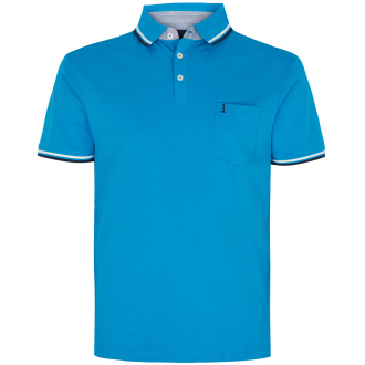 Poloshirt mit Kontrastdetails türkis_579 | 10XL