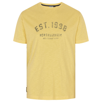 T-Shirt mit Label-Print gelb_0408 | 3XL