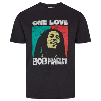 T-Shirt mit Bob Marley Print schwarz_0099 | 3XL